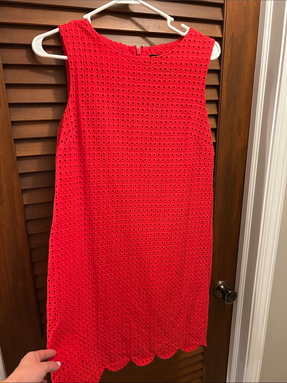 Cynthia Rowley Red Eyelet Sleeveless Shift Dress
